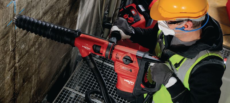 Sistema de aspiración de polvo TE DRS-Y Sistema de aspiración de polvo para tareas de perforación y cincelado en hormigón con los martillos perforadores SDS Max (TE-Y) de Hilti Aplicaciones 1